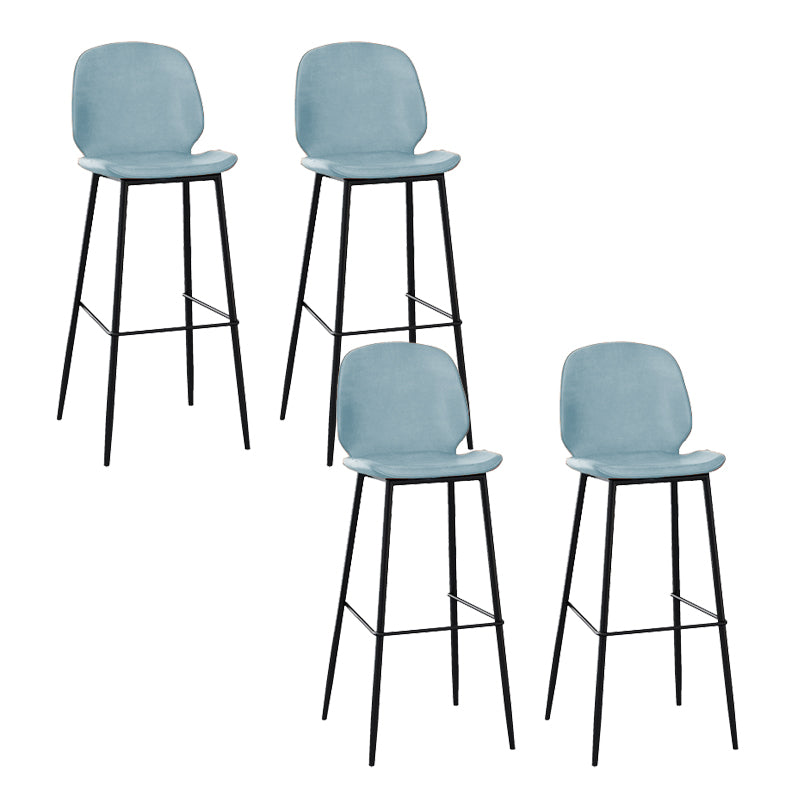 Contemporary Faux Leather Bar Stool Armless Backrest Bar Stool