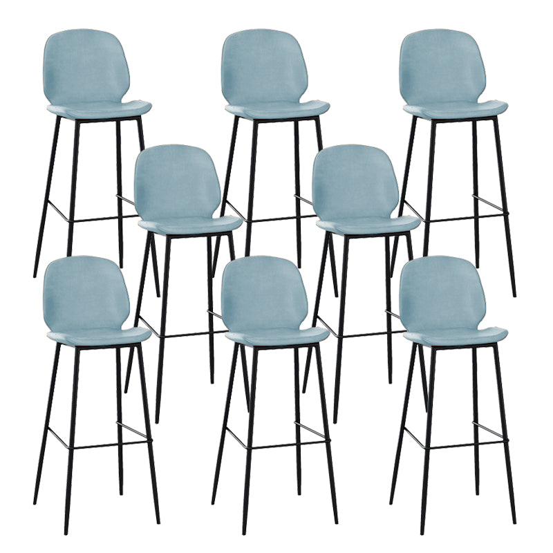 Contemporary Faux Leather Bar Stool Armless Backrest Bar Stool