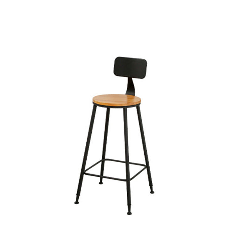 Industrial Bar Stools Solid Wood Armless Barstool in Natural