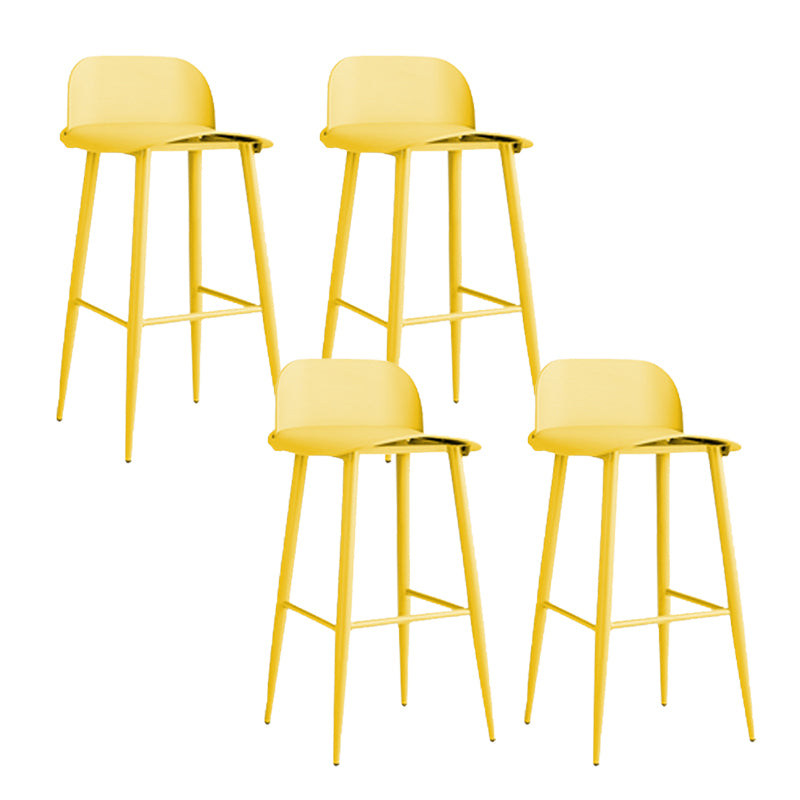 Modern Style Metal Bar Stool Plastic Low Back Counter Stool for Indoor