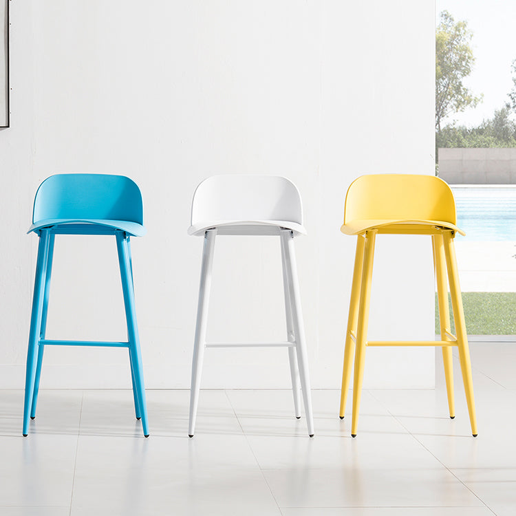 Modern Style Metal Bar Stool Plastic Low Back Counter Stool for Indoor
