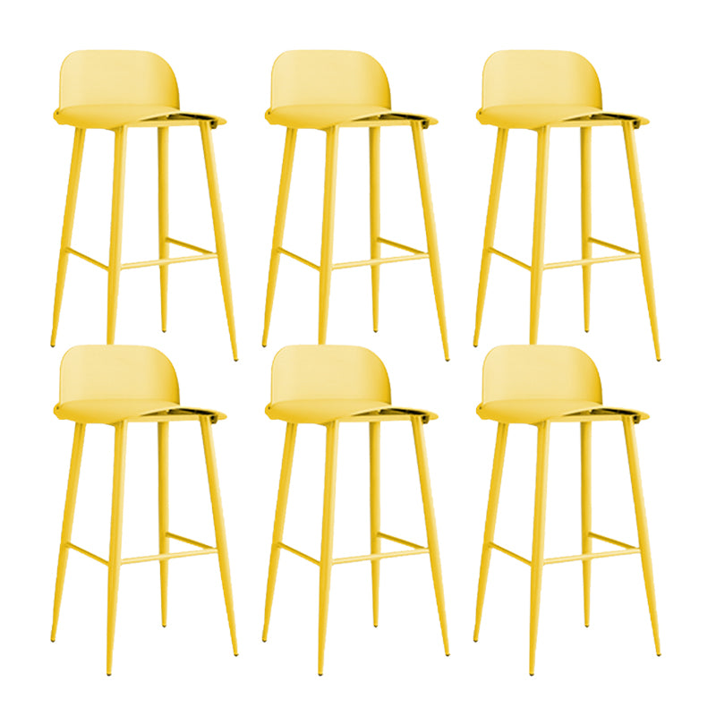 Modern Style Metal Bar Stool Plastic Low Back Counter Stool for Indoor