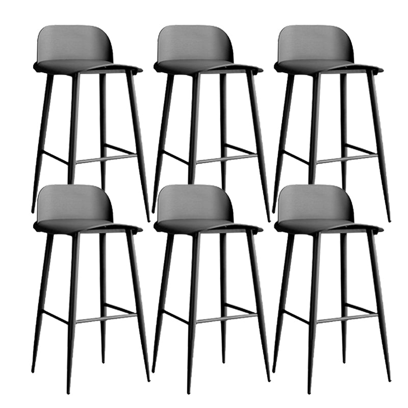 Modern Style Metal Bar Stool Plastic Low Back Counter Stool for Indoor