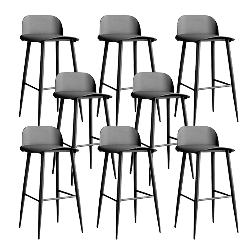 Modern Style Metal Bar Stool Plastic Low Back Counter Stool for Indoor