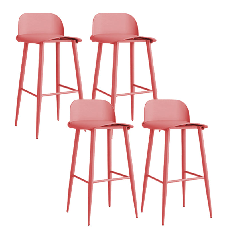 Modern Style Metal Bar Stool Plastic Low Back Counter Stool for Indoor