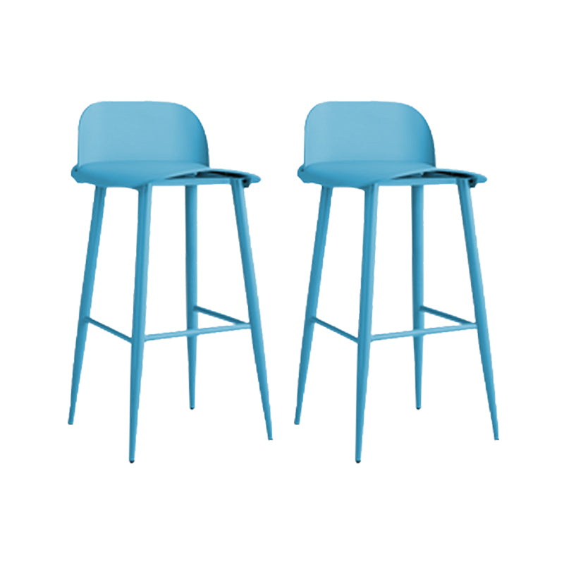Modern Style Metal Bar Stool Plastic Low Back Counter Stool for Indoor