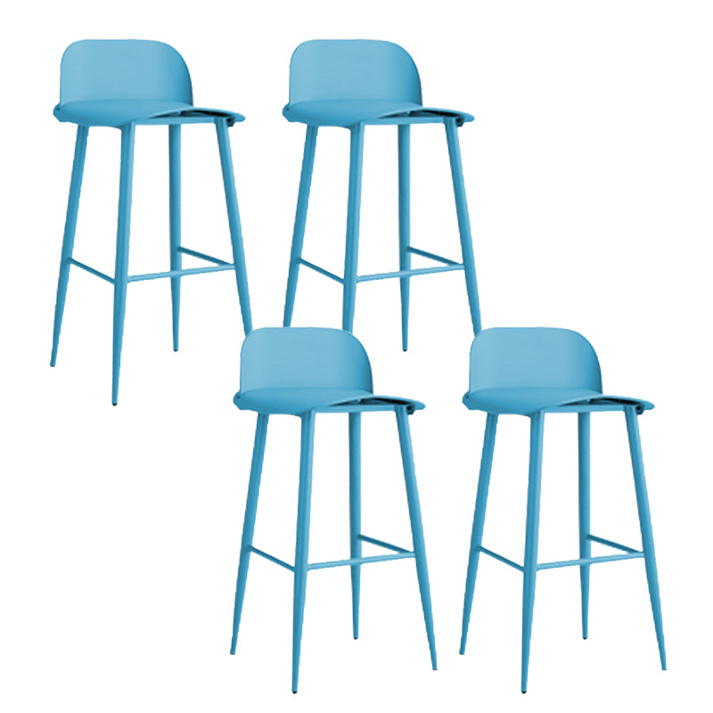 Modern Style Metal Bar Stool Plastic Low Back Counter Stool for Indoor
