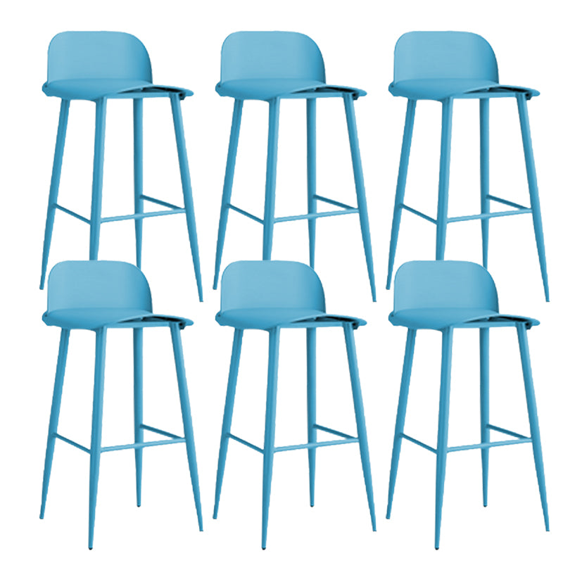 Modern Style Metal Bar Stool Plastic Low Back Counter Stool for Indoor