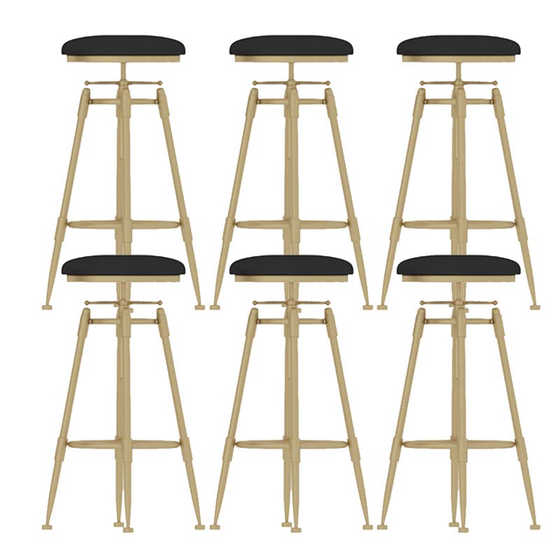 Metal Adjustable Height Bar Stool Industrial Upholstered Bar Stools