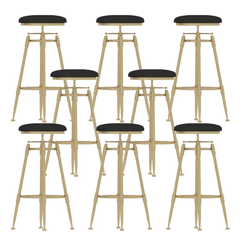 Metal Adjustable Height Bar Stool Industrial Upholstered Bar Stools