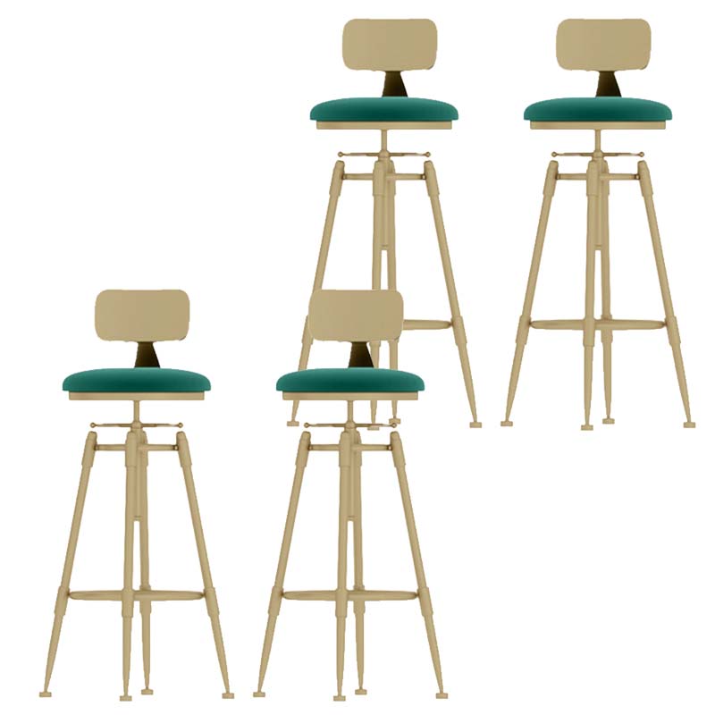 Metal Adjustable Height Bar Stool Industrial Upholstered Bar Stools
