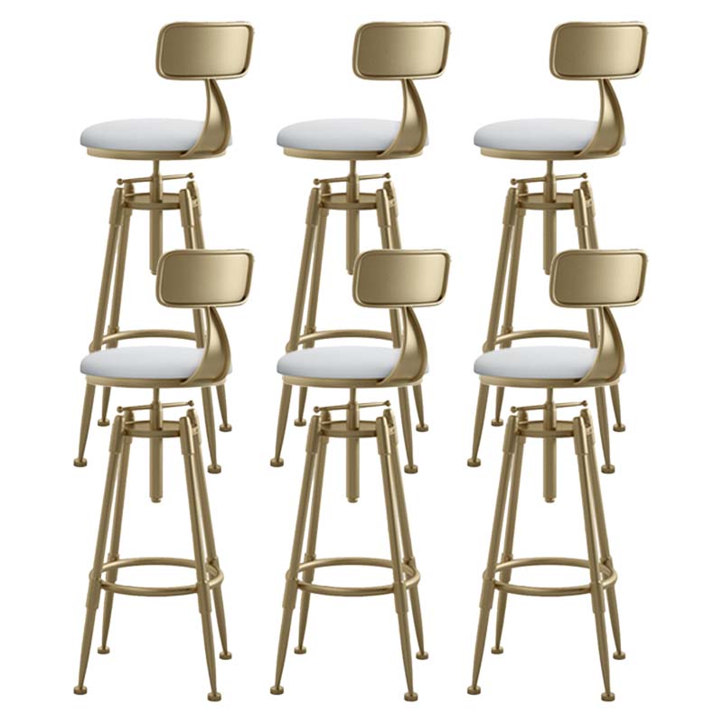 Metal Adjustable Height Bar Stool Industrial Upholstered Bar Stools