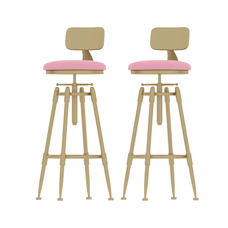 Metal Adjustable Height Bar Stool Industrial Upholstered Bar Stools