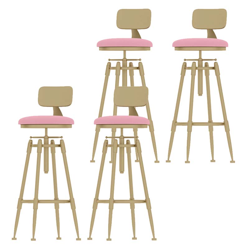 Metal Adjustable Height Bar Stool Industrial Upholstered Bar Stools
