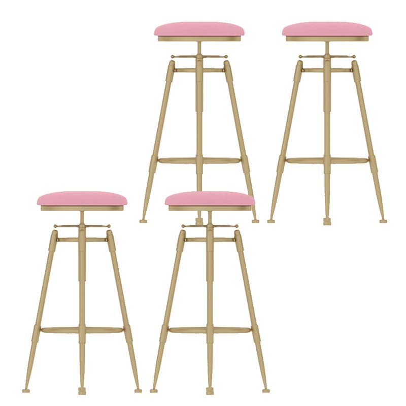 Metal Adjustable Height Bar Stool Industrial Upholstered Bar Stools