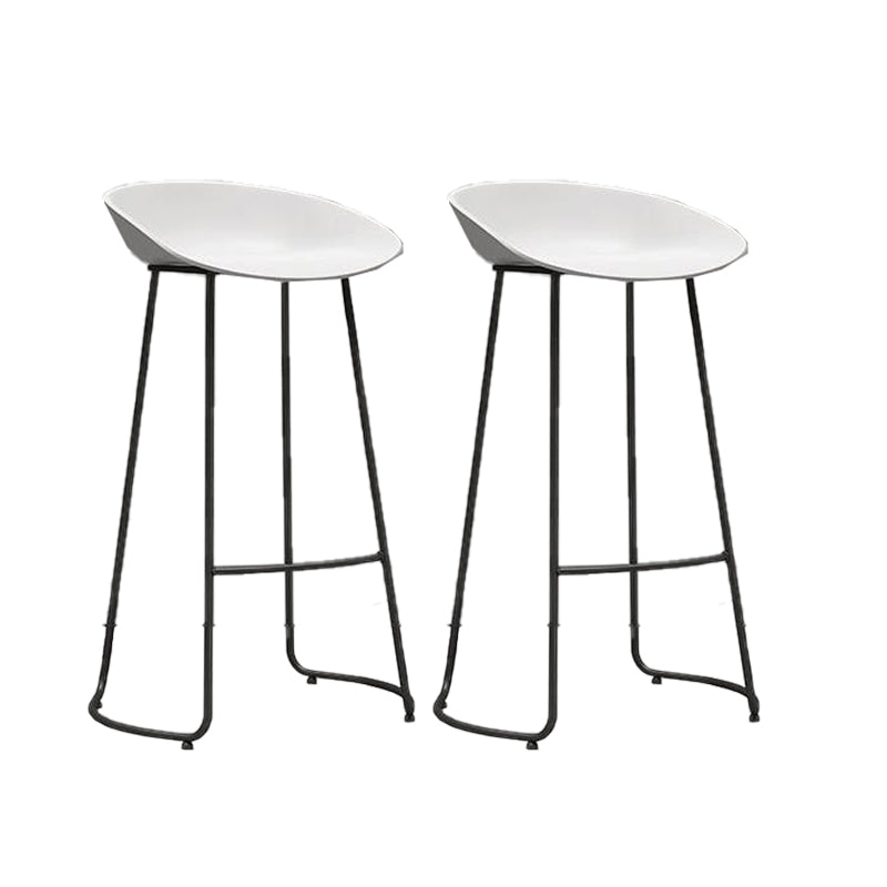 Modern Style Metal Bar Stool Plastic Low Back Counter Stool for Restaurant