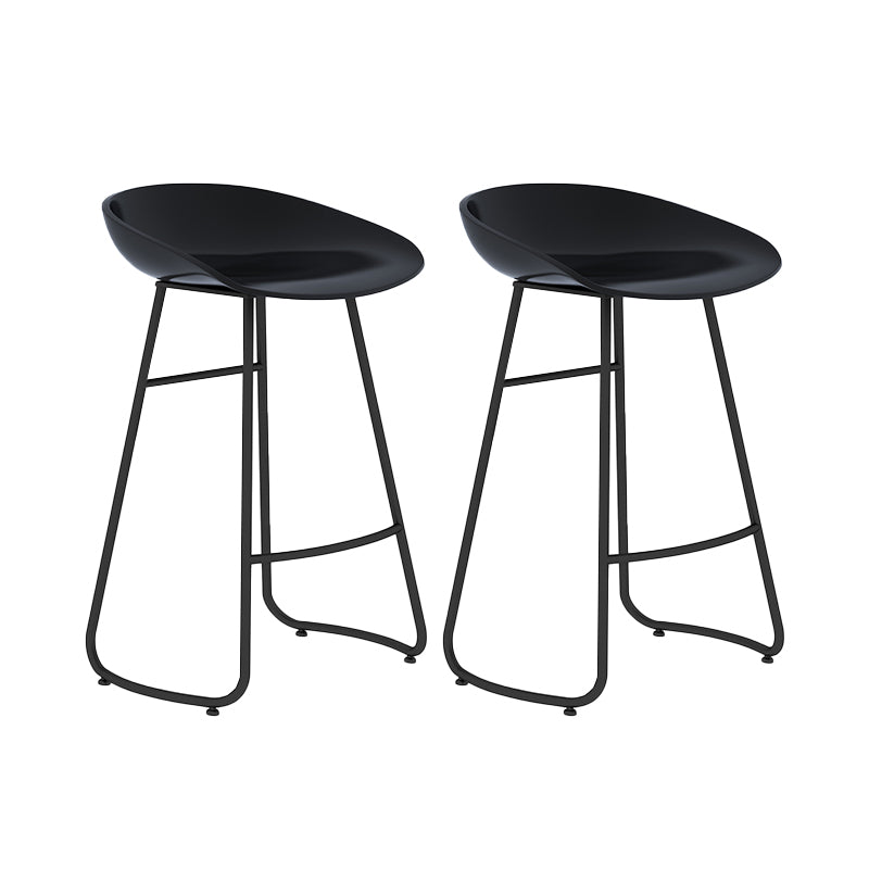 Modern Style Metal Bar Stool Plastic Low Back Counter Stool for Restaurant