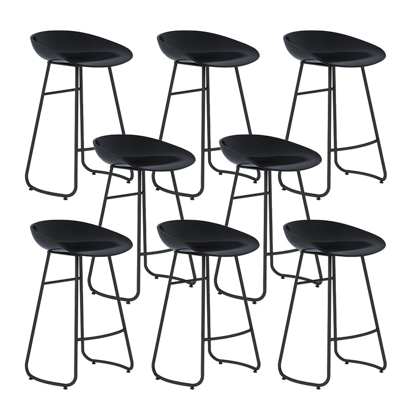 Modern Style Metal Bar Stool Plastic Low Back Counter Stool for Restaurant