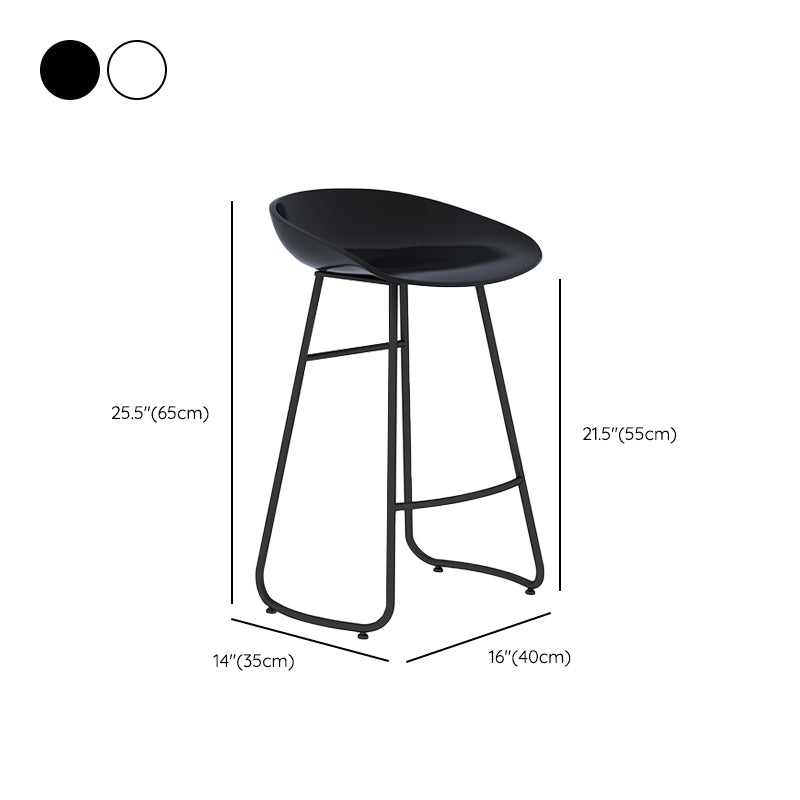 Modern Style Metal Bar Stool Plastic Low Back Counter Stool for Restaurant