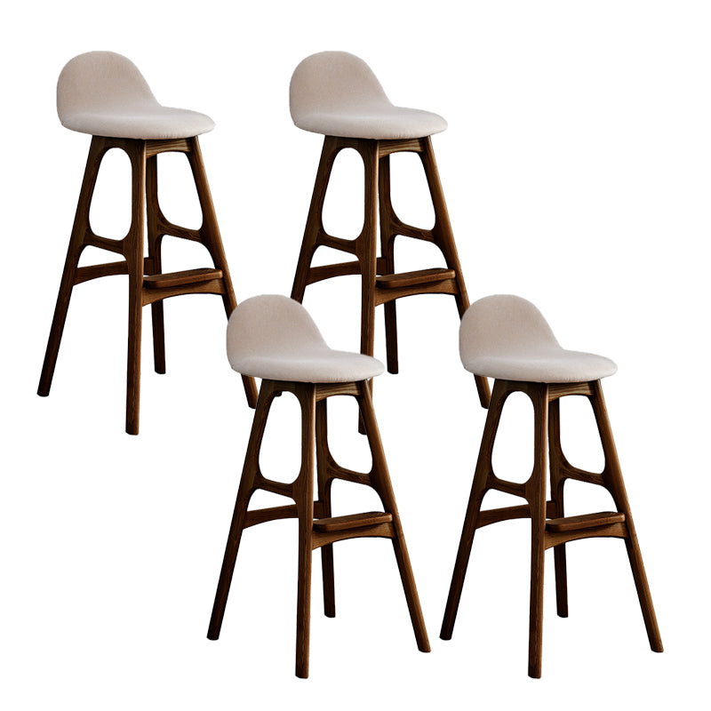 Ash Solid Wood Frame Armless Bar Stool Indoor Upholstered Bar Stool