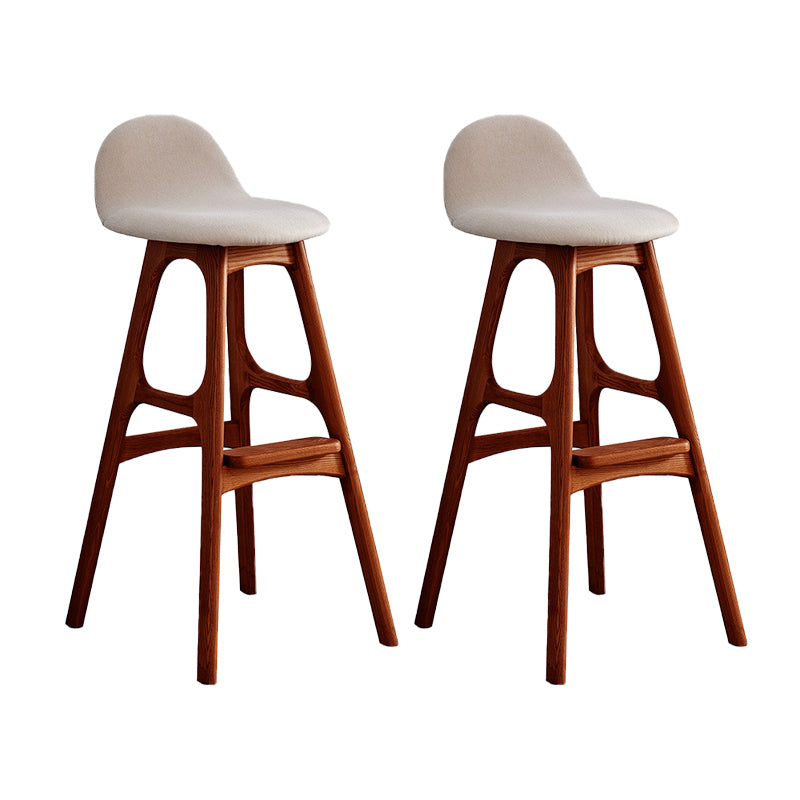 Ash Solid Wood Frame Armless Bar Stool Indoor Upholstered Bar Stool