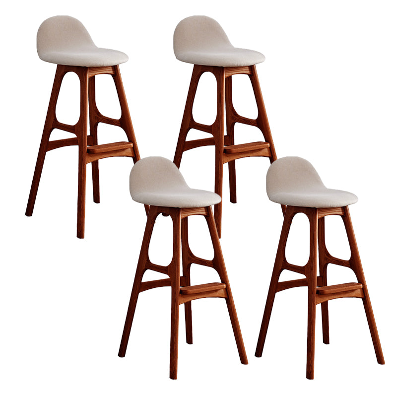 Ash Solid Wood Frame Armless Bar Stool Indoor Upholstered Bar Stool