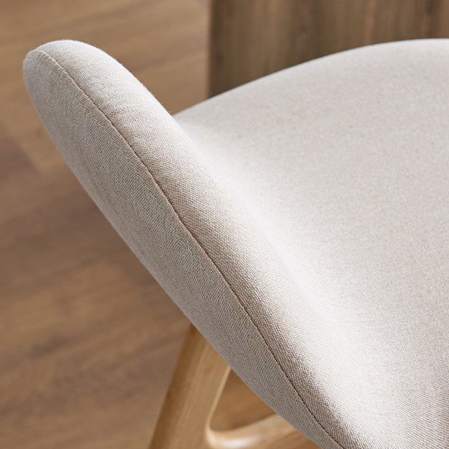 Ash Solid Wood Frame Armless Bar Stool Indoor Upholstered Bar Stool