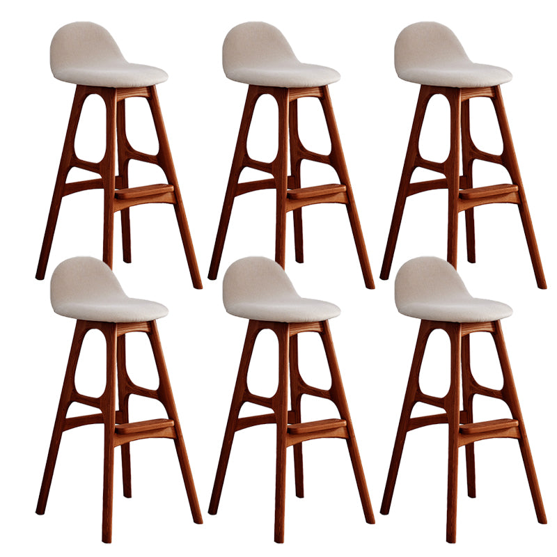 Ash Solid Wood Frame Armless Bar Stool Indoor Upholstered Bar Stool