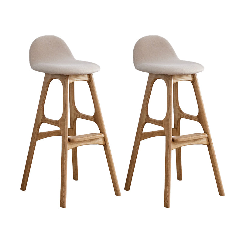 Ash Solid Wood Frame Armless Bar Stool Indoor Upholstered Bar Stool