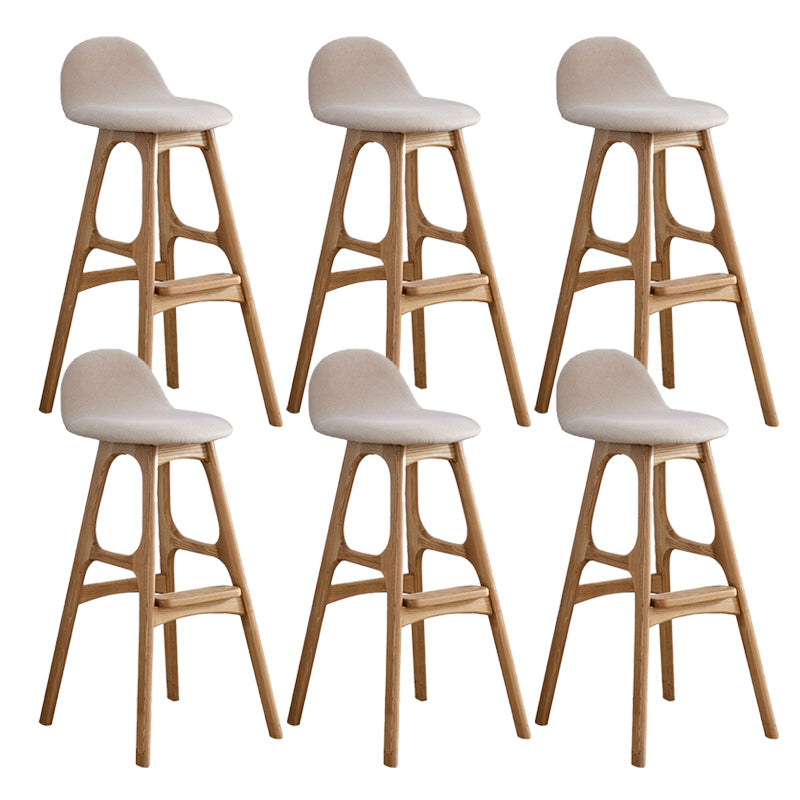 Ash Solid Wood Frame Armless Bar Stool Indoor Upholstered Bar Stool