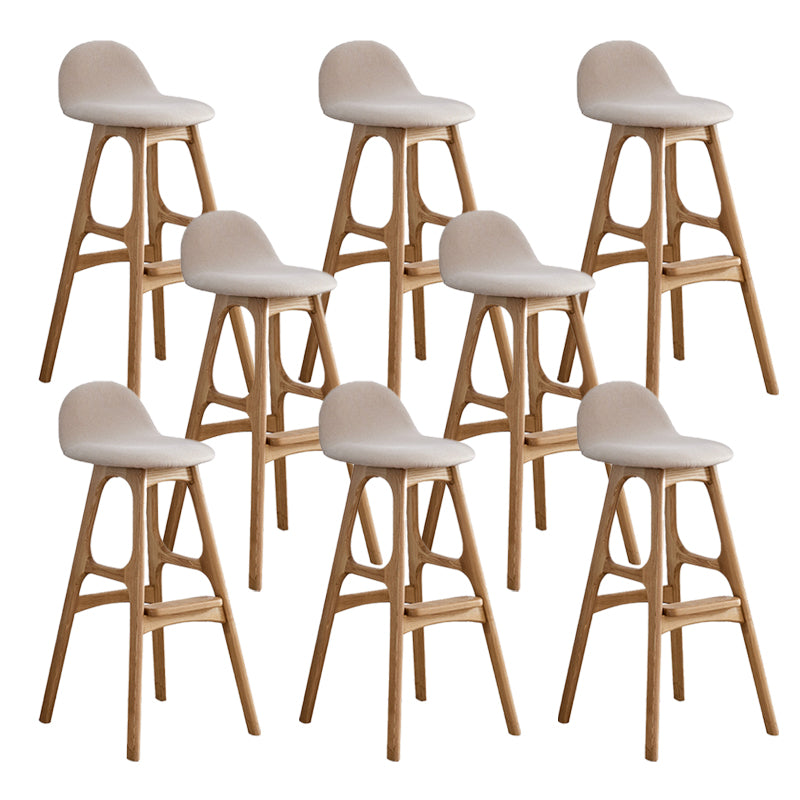 Ash Solid Wood Frame Armless Bar Stool Indoor Upholstered Bar Stool