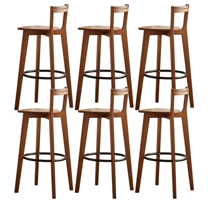 Modern Solid Wood Bar Stool Low Back Counter Stool for Restaurant