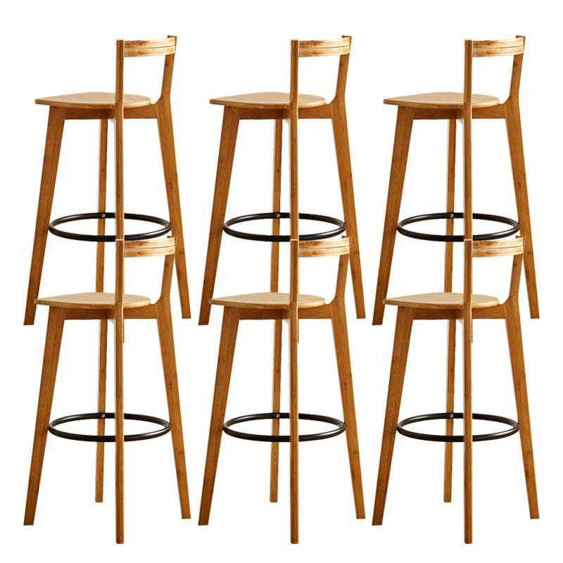 Modern Solid Wood Bar Stool Low Back Counter Stool for Restaurant