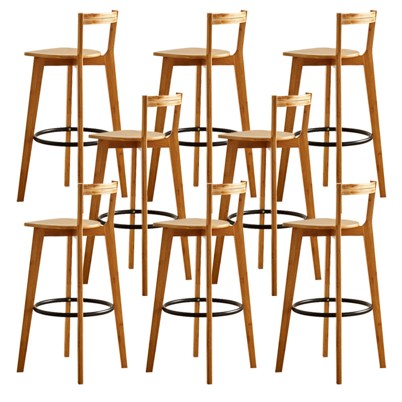 Modern Solid Wood Bar Stool Low Back Counter Stool for Restaurant