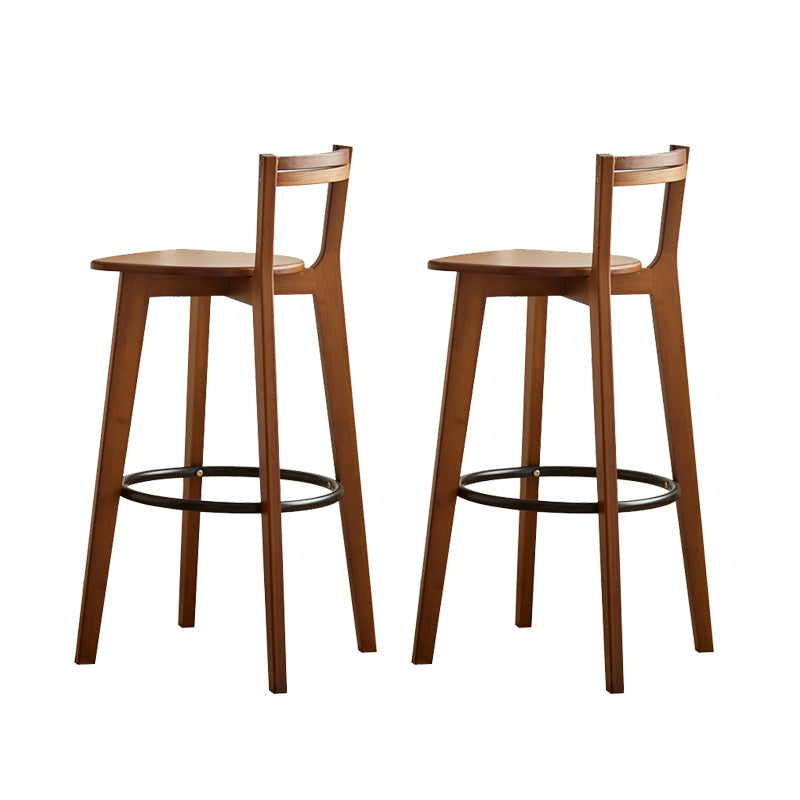 Modern Solid Wood Bar Stool Low Back Counter Stool for Restaurant