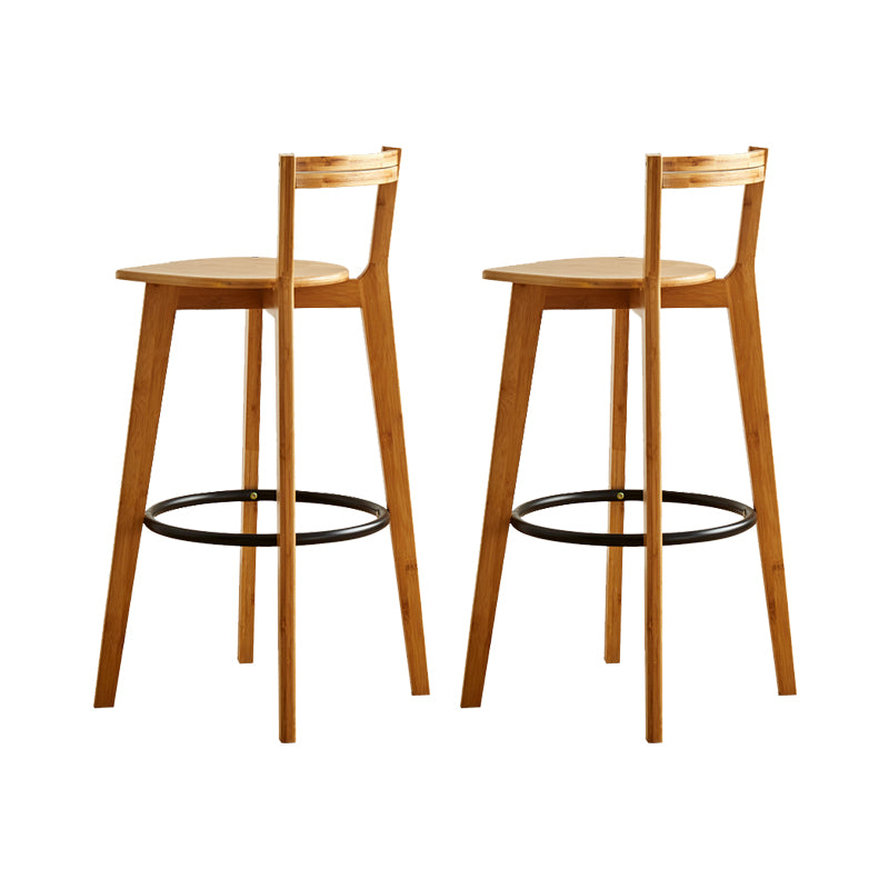 Modern Solid Wood Bar Stool Low Back Counter Stool for Restaurant