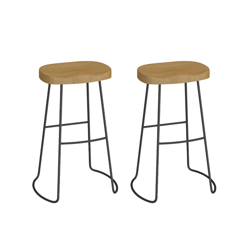 Modern Solid Wood Bar Stool Backless Counter Stool for Restaurant