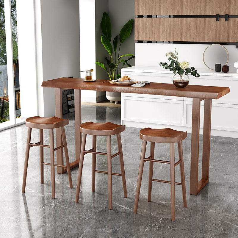 Modern Solid Wood Bar Stool Backless Counter Stool for Restaurant