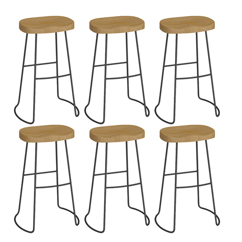 Modern Solid Wood Bar Stool Backless Counter Stool for Restaurant