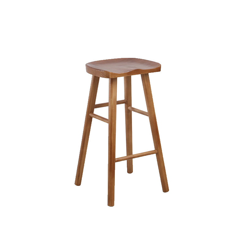 Modern Solid Wood Bar Stool Backless Counter Stool for Restaurant