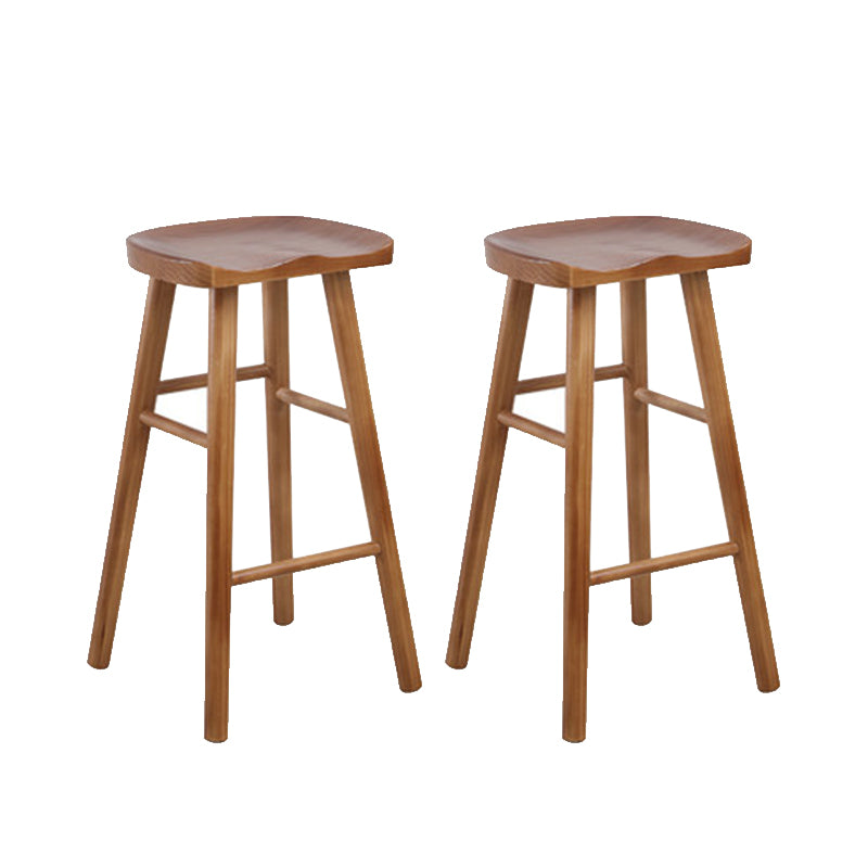 Modern Solid Wood Bar Stool Backless Counter Stool for Restaurant