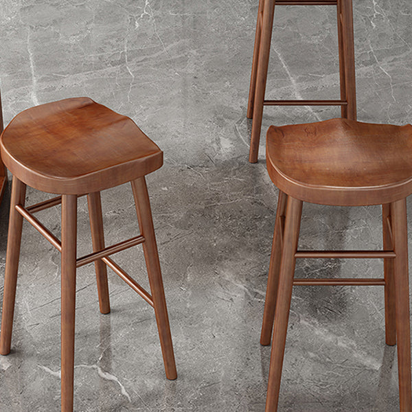 Modern Solid Wood Bar Stool Backless Counter Stool for Restaurant