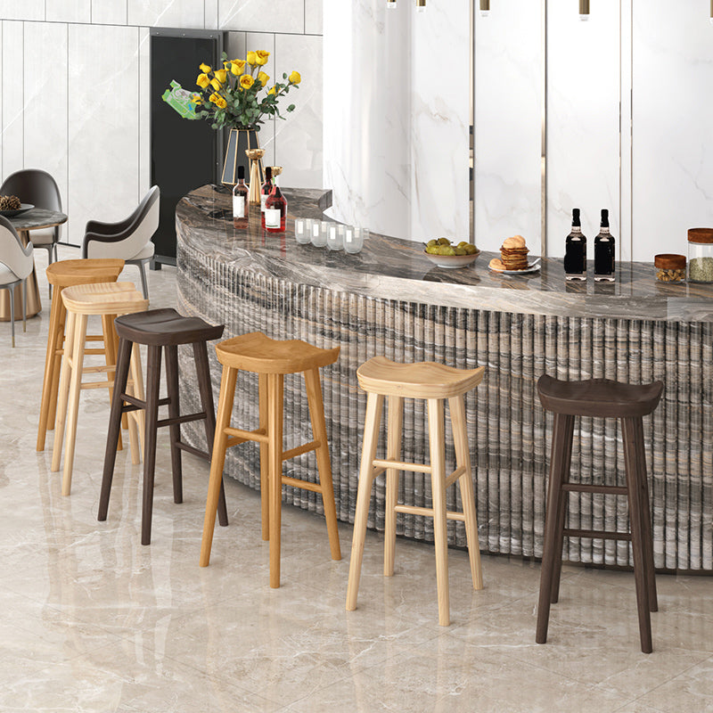 Industrial Solid Wood Bar Stool Backless Counter Stool for Restaurant and Bristol