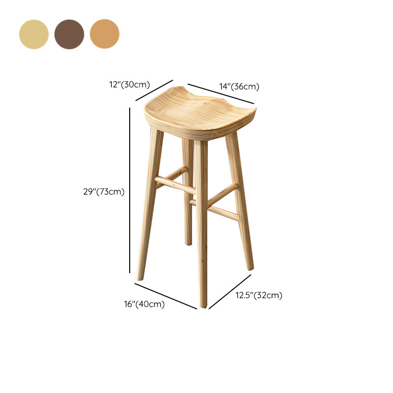 Industrial Solid Wood Bar Stool Backless Counter Stool for Restaurant and Bristol