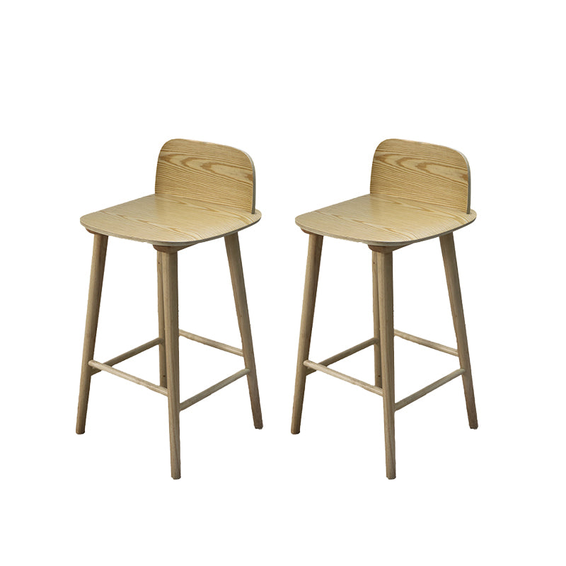 Contemporary Low Back Bar Stool Rubberwood Bar Stool for Indoor