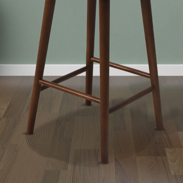 Contemporary Low Back Bar Stool Rubberwood Bar Stool for Indoor