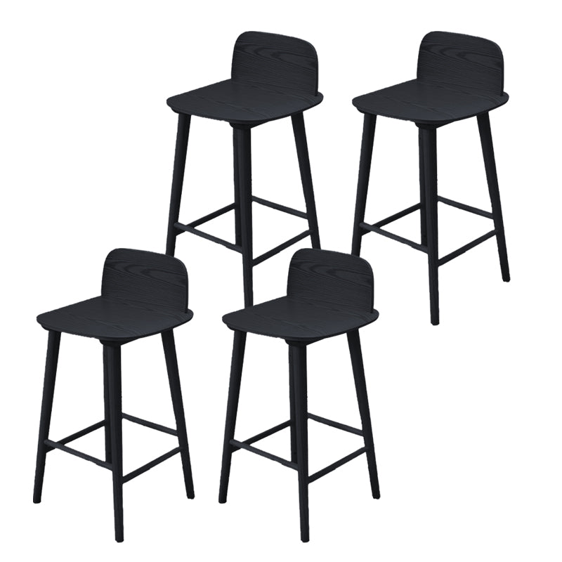 Contemporary Low Back Bar Stool Rubberwood Bar Stool for Indoor