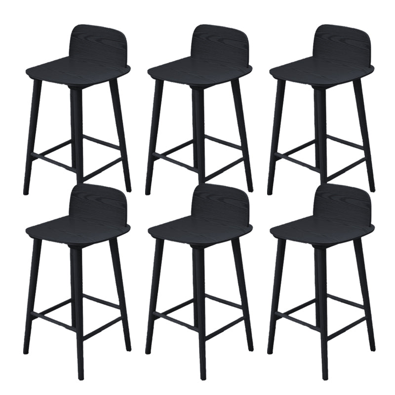 Contemporary Low Back Bar Stool Rubberwood Bar Stool for Indoor