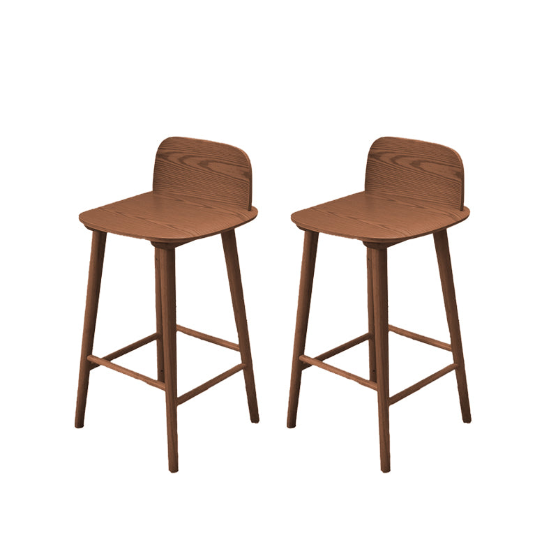 Contemporary Low Back Bar Stool Rubberwood Bar Stool for Indoor