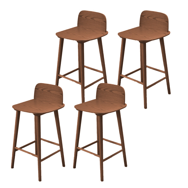Contemporary Low Back Bar Stool Rubberwood Bar Stool for Indoor